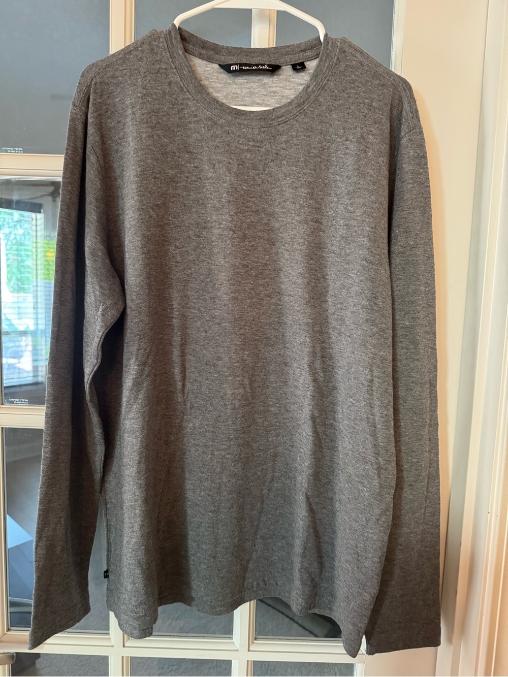 Travis Mathew Gray Long-Sleeve Crewneck Shirt